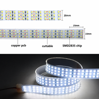 Bande LED multi-rangs DC12V 24V haute densité SMD, ruban flexible étanche en silicone pour éclairage commercial de meubles, vente en gros