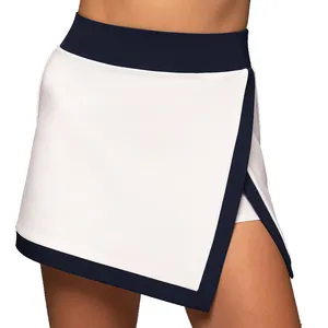 Falda de tenis de alta calidad para mujer, prenda ligera con abertura frontal, elástica, para golf y Tenis