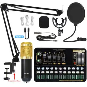 New Upgrade Professional Audio V10XPRO Set BM800 Smart Studio Condenser Microphone for Live Streaming and Recording