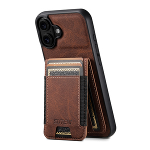 เคสโทรศัพท์ SUTENI สำหรับ <span class=keywords><strong>iPhone</strong></span> 18 Pro Max พร้อมสายรัดยางยืด ช่องใส่บัตร ที่ตั้งโทรศัพท์ ผิวสัมผัสนุ่มหรูหรา หนังเทียม รุ่น 17 16 Plus 15 14 13 <span class=keywords><strong>12</strong></span> - Product Image 2