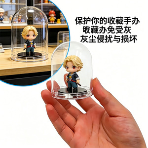 Transparent <b>Plastic</b> Dome <b>Display</b> <b>Cases</b> For Sushi Food Storage And Desktop Decoration With Lid Cover 4 Pcs Set - Product Image 4