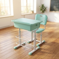 Meubles de classe scolaire modernes en métal robuste, bureau et chaise avec rangement ventilé pour la formation