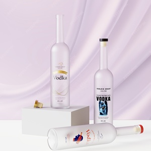Botella de Vidrio Redonda Clásica de 70cl 75cl con Cuello Largo para Whisky, Tequila y <span class=keywords><strong>Ron</strong></span>, Color Blanco Esmerilado con Impresión Personalizada y Tapa de Corcho - Product Image 3