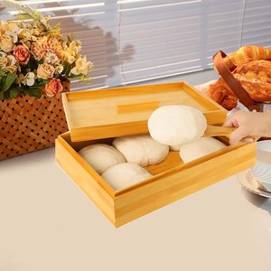Scatola di cibo di bambù con un coperchio è adatto per 6 palline di pasta ed è un contenitore di correzione dell'impasto per cucine domestiche - Product Image 3