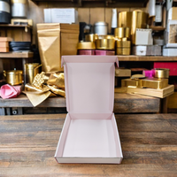 Boîte en carton ondulé pliable avec logo personnalisé, papier doré rose, emballage pour sweats à capuche, sous-vêtements, vêtements, boîtes d'expédition