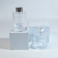 4.5oz 50ml diffuseur d'arôme en verre clair bureau à domicile vide plat roseau bouteille de parfum gel Surface bouchon à vis 150ml 120ml capacité