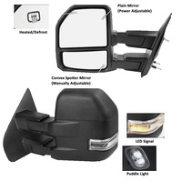 Paires de rétroviseurs latéraux noirs texturés avec clignotants chauffants et éclairage de courtoisie pour Ford F150 Pickup Truck 2007-2014