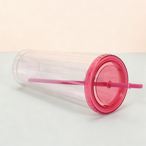 Vaso tipo globo de nieve de 25oz 750ml transparente, preperforado con pajita, para hacer un globo de nieve DIY. - Product Image 4