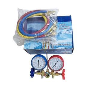 공장 가격 에너지 절약 산업 디자인 R22 매니폴드 게이지 세트 90cm 유연한 황동 충전 호스 HVAC 게이지 - Product Image 1