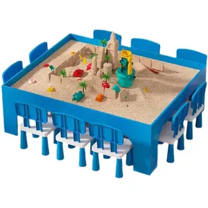 Multifuncional espaço brinquedos areia mesas quadrados edifício blocos noite mercados madeira maciça artesanal brinquedo areia mesas
