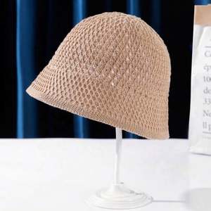 Sombrero de pescador de verano calado para mujer, tipo bucket, con protección solar, de malla transpirable tejida, personalizado - Product Image 4