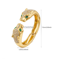 Bracelet évidé à double tête imprimé léopard Premium Light Luxury Feeling Bracelet pour femme