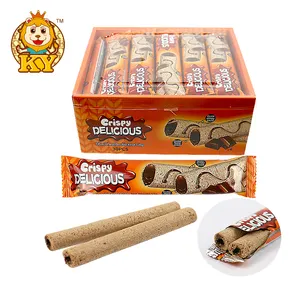 Wholesale oem sandwich biscuit roll puffed chocolate and milk filled biscuit sticks