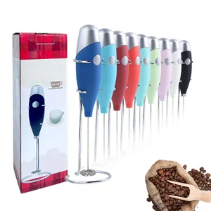 1pc Electric Milk Foamer Coffee Maker Small Power Handheld Battery Operated  Electric Whisk Beater Foam Maker For Coffee Latte Cappuccino Hot Chocolate  Durable Mini Drink Mixer With Stainless Steel Stand Included 