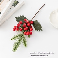 Vente en gros de tiges de baies rouges artificielles, baies de houx en vrac, décorations de Noël, fournitures pour couronnes et guirlandes DIY
