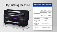 Printer Bendera Dua Sisi Satu Kali Cetak 1.3m Printer Tekstil Sublimasi Platform Ganda untuk Kain Backlit Bendera Latar Belakang Pameran