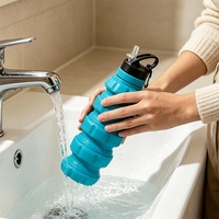 Gobelet pliable en silicone de qualité alimentaire personnalisé, design créatif en forme de grenade, motif camouflage, capacité de 580 ml, passe au lave-vaisselle