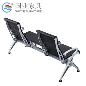 Banco de espera para aeropuerto Guoye Furniture B63PU, silla de aluminio y poliuretano con reposabrazos para espacios públicos - Product Image 4