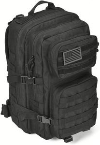 Sac à dos tactique 40L, système MOLLE, nylon, randonnée en plein air, camping, sac à dos unisexe, bandoulière souple, fermeture à glissière - Product Image 3