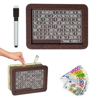 Tirelire en bois avec compteur pour économies, 1000 USD, personnalisable, DIY, pour enfants et adultes, objectif d'épargne