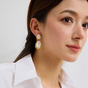 J & <span class=keywords><strong>D</strong></span> orecchini pendenti Vintage placcati in oro a forma di ciondolo imitazione perla da donna alla moda per matrimoni autunno inverno - Product Image 5