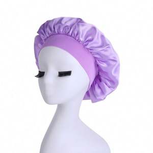 New Unisex 100% <b>Silk</b> Solid Sleeping Hat Night Sleep <b>Hair</b> Care <b>Bonnet</b> for Silky Shower Caps Comfortable Flower Band Four - Product Image 4