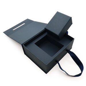 Custom Cardboard Clothing Candle Black Paper Gift Package Souvenir Paper Box Magnetic Paper <b>Boxes</b> With Handle - Product Image 6