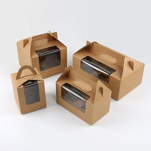 Bán buôn giấy kraft bánh nướng xốp <span class=keywords><strong>cupcakes</strong></span> Hộp bao bì với <span class=keywords><strong>1</strong></span> 2 4 6 lỗ cho đám cưới bó hoa bánh ngọt - Product Image 4