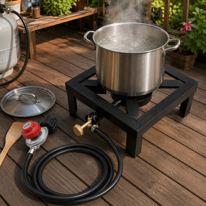 Hotselling gietijzeren fornuisbrander, automatisch, draagbaar buitenkooktoestel met gedeelde structuur en grote tankaansluitingen - Product Image 6