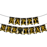 Kit de Décorations de Fête du Nouvel An 2027 – Ballons Dorés et Noirs en Aluminium, Bannière, Accessoires de Photobooth, Fournitures de Fête du Réveillon du Nouvel An en Latex