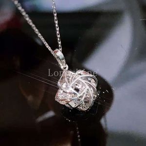 Longshine 18k or nœud carré diamant de luxe femme beau collier - Product Image 1