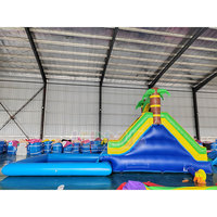 Grande piscine gonflable avec toboggan aquatique pour enfants, équipement de terrain de jeux extérieur commercial, attraction de parc aquatique