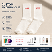 Chaussettes Jacquard Personnalisées en Gros, Chaussettes Mi-Mollet Premium, Design de Logo Personnalisé, Chaussettes Décontractées Respirantes, Usine OEM, Faible MOQ