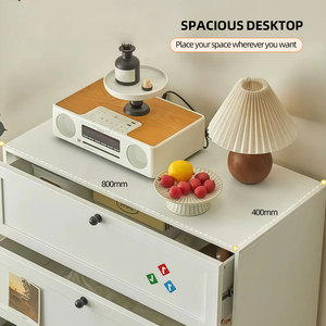 <span class=keywords><strong>Commode</strong></span> élégante et moderne en acier jaune et blanc à <span class=keywords><strong>5</strong></span> <span class=keywords><strong>tiroirs</strong></span> avec armoire de rangement durable et écologique pour chambre à coucher - Product Image 4