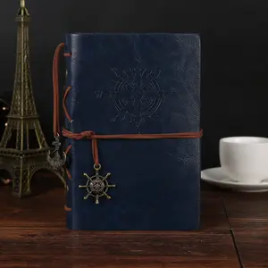 Unique Vintage Notebook Custom Emboss Diary School Office Pu Leather Notebook