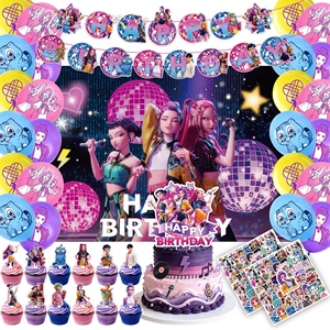 Décorations de fête d'<span class=keywords><strong>anniversaire</strong></span> en papier à motif dessin animé Witch Squad, best-seller transfrontalier, accessoires de mise en scène Kpop, drapeaux de toile de fond photo - Product Image 3