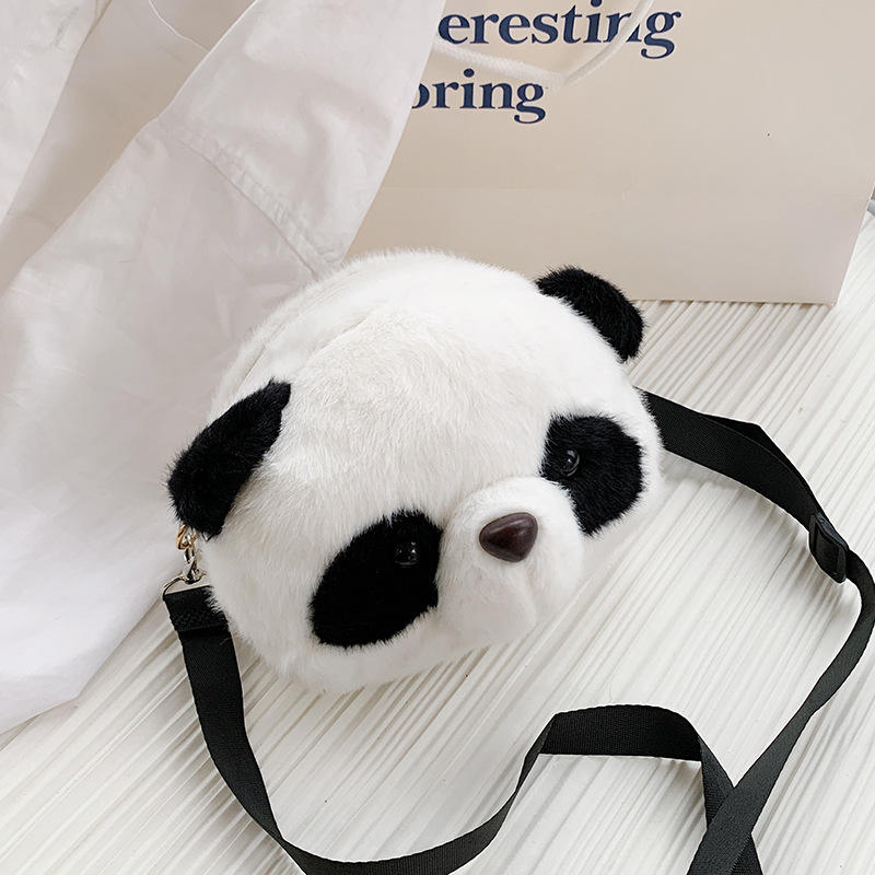 Hot Sale Little Girls Purse Plush Panda Bag Child INS Bag Kids Cartoon Toys Hand Bags for Girls
