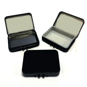 Boîte à cigarettes en métal rectangulaire noire mate personnalisée, petite, à double bouton, résistante aux enfants, pour cigarettes et tabac, boîte CR - Product Image 1