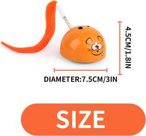 AFP الفأر المجنون الملون، لعبة القط التفاعلية، لعبة القط الفأر مع عصا الريشة، لعبة القط النشط التلقائي للعب في الأماكن المغلقة - Product Image 2