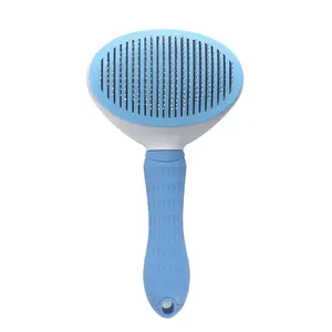 Escova de pentear para pentear cabelos de animais de estimação, escova para cachorros e gatos, escova para limpar e remover pelos, auto-limpeza
