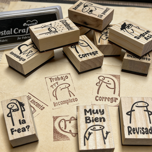 Wooden Diary <b>Stamp</b> <b>Set</b> Cartoon Animal Design Rubber <b>Stamps</b> for Journal Scrapbook Homework Marking - Product Image 1