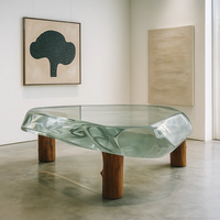 JingYue dessus de table en résine transparent de luxe personnalisé meubles artisanaux pour espaces commerciaux hôtels salons