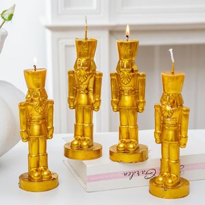 Figura de soldado dorado, vela decorativa navideña para mesa, adorno para fiestas en casa - Product Image 2
