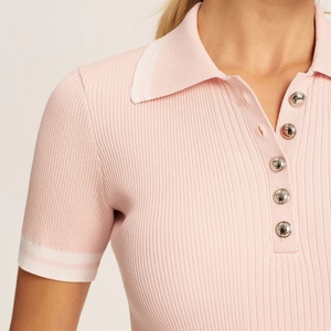 <span class=keywords><strong>Polos</strong></span> <span class=keywords><strong>de</strong></span> <span class=keywords><strong>Mujer</strong></span> Personalizados con Logotipo Bordado, Tejido Acanalado, Corte Ajustado, Manga Corta - Product Image 4