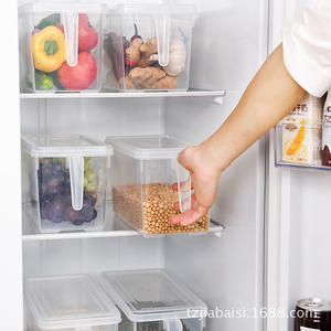 กล่องเก็บอาหารในตู้เย็น Jbs รูปทรงสี่เหลี่ยมผืนผ้า ฝาปิดพลาสติกสุญญากาศ สำหรับจัดระเบียบอาหารในครัว ใช้กับลิ้นชักหรือช่องแช่แข็งได้ - Product Image 1