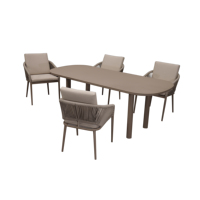 de patio moderne chaises 8 places meubles de jardin extérieur ensembles de salle à manger en corde d'aluminium de 9 pièces