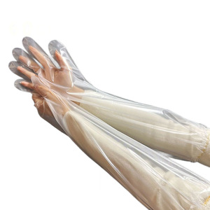 Einweg-wasserdichte <span class=keywords><strong>Latex</strong></span> handschuhe für Damen Küche Dick, lang ärmelig, transparent für das Geschirrs pülen im Haushalt - Product Image 1