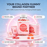 Compléments de collagène en gommes à marque privée, multi-vitamines C, acide hyaluronique, pour l'éclat de la beauté, sans OGM, OEM