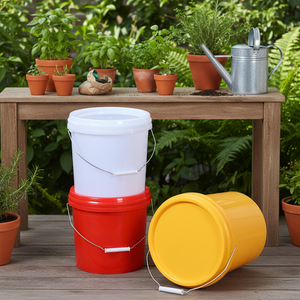 Cubo de Plástico de Grado Alimenticio de 5 Galones, Tambor para Pintura y Agua, Reciclable, con Colores y Logotipo Personalizables - Product Image 1