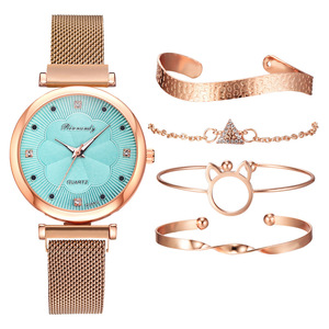 5 Piece New Fashion Ladies Women Wrist <strong>Watch</strong> Jewelry <strong>Sets</strong> Luxury <strong>Rose</strong> <strong>Gold</strong> Plated Multi-style Open Bracelet Quartz <strong>Watches</strong> <strong>Set</strong> - Product Image 4
